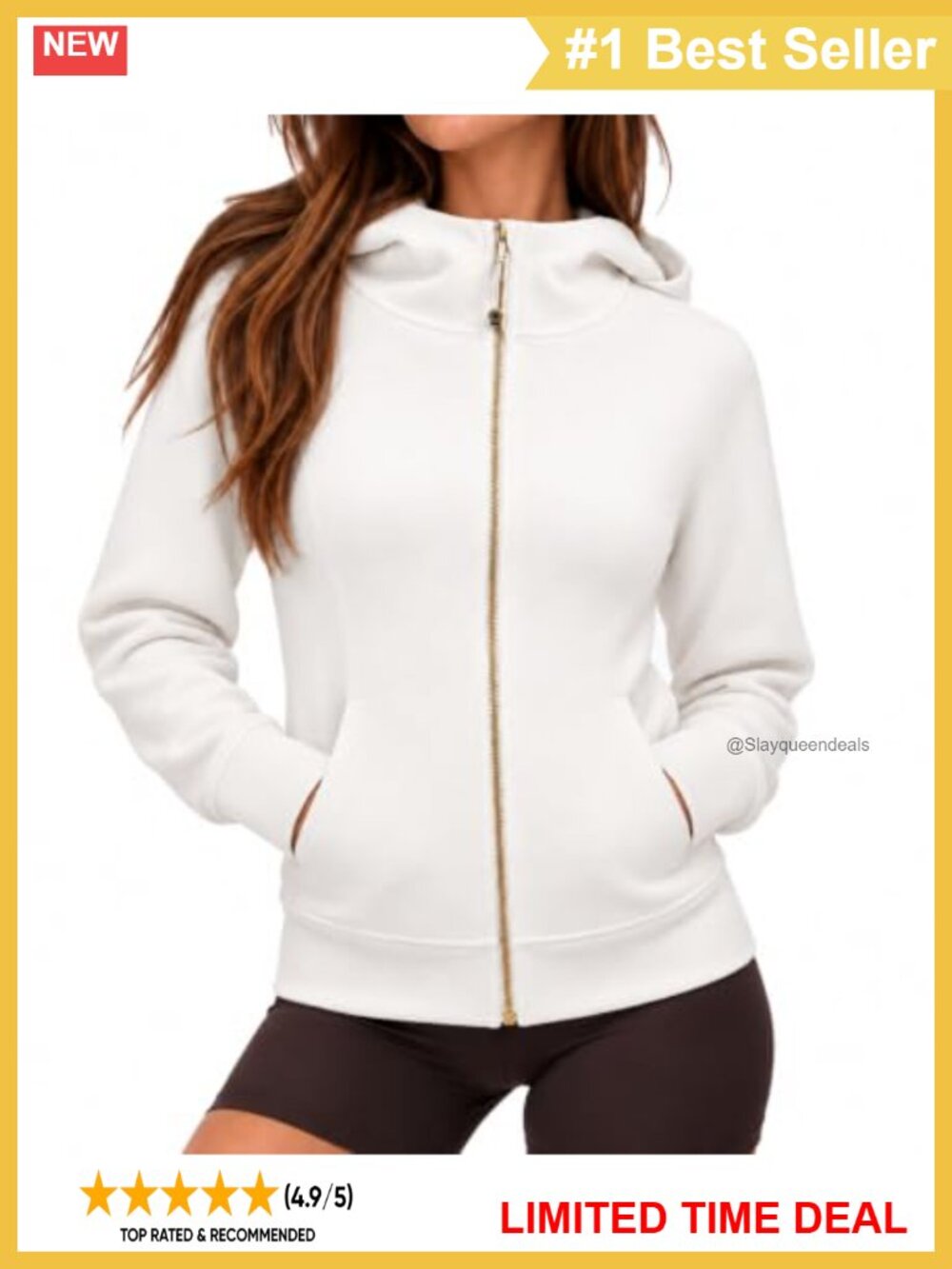 Women's Full Zip Hoodie Cotton Sweatshirt Athletic Jacket Fitted